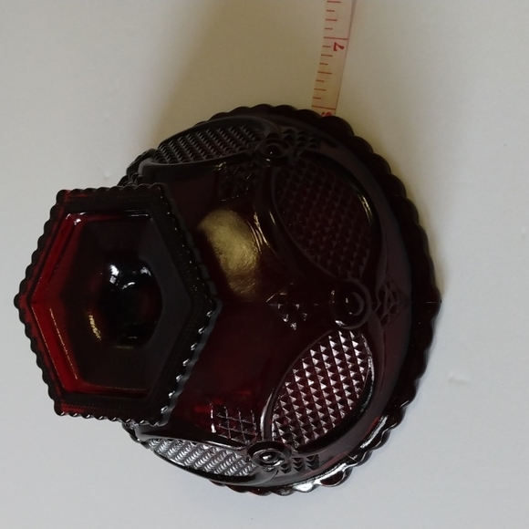 Avon New Vintage 1876 Cape Cod Collection Ruby Red Candy Dish, 6"W - Picture 4 of 7